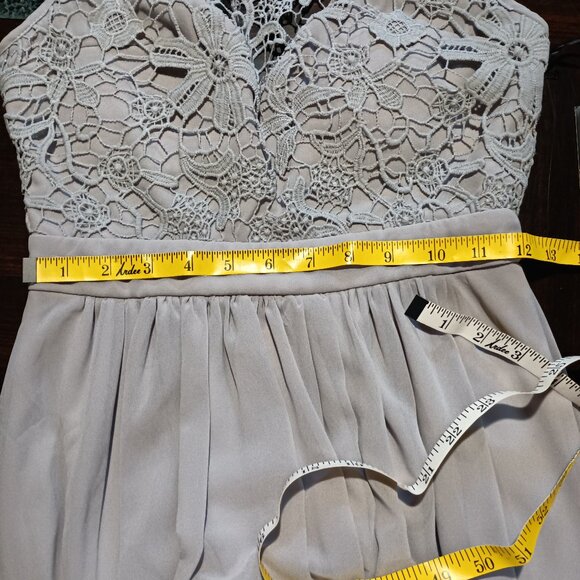 Lulu's Formal Backless Mini Dress Gray S NWT - Picture 6 of 10